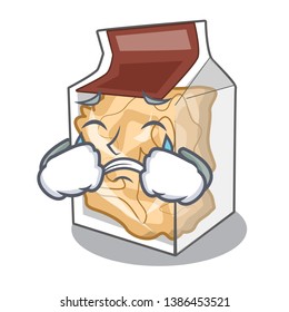 Crying pork rinds in the mascot shape
