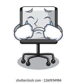 Crying presentation board cartoon on the floor