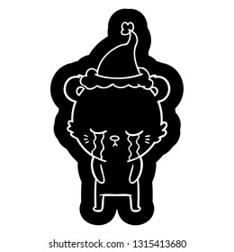 icono peculiar de un oso que lleva sombrero de santa