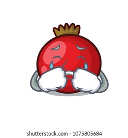 Crying red currant mascot cartoon
