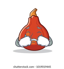 Crying red kuri squash mascot cartoon