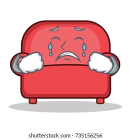 Crying red sofa character cartoon