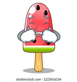 Crying red watermelon ice cream cartoon shaped