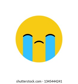 Crying sad emoticon, emoji, - vector illustration