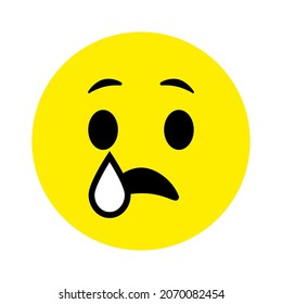 Crying sad face. Emoji icon vector. Emoticon sign. Negative emotions. Vector illustration.
