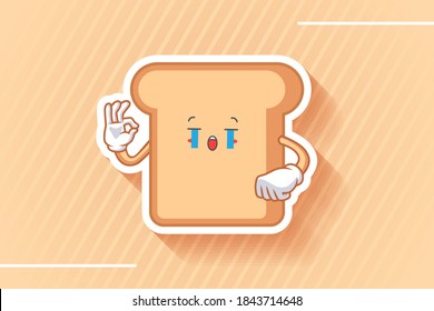 CRYING, SAD, SOB, CRY Face Emotion. Nice Hand Gesture. Bread Food Cartoon Drawing Mascot Illustration.