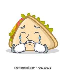 Crying sandwich character cartoon style
