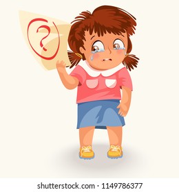 Crying schoolgirl with failed test