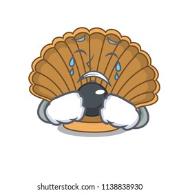 Crying shell with pearl mascot cartoon