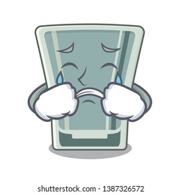 Crying shot glass character in the fridge