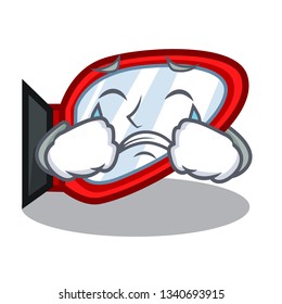 Crying side mirror in a cartoon box