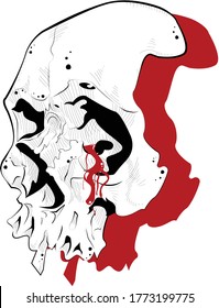 Crying skul simple design with nice strokes