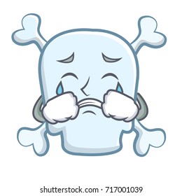 Crying skull character cartoon style