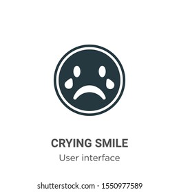 Crying smile vector icon on white background. Flat vector crying smile icon symbol sign from modern user interface collection for mobile concept and web apps design.