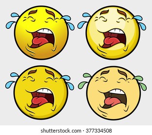 Crying Smiley Vector Set