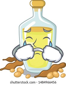 Crying soybean oil isolated in the cartoon
