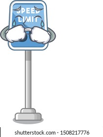 Crying speed limit isolated in the mascot
