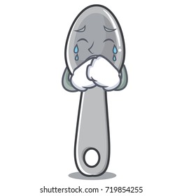 Crying spoon character cartoon style