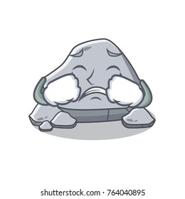 Crying stone character cartoon style