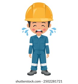 Crying supervisor symbolizing the humanity and vulnerability of engineers, highlighting the emotional stress and mental burden they face in their daily work