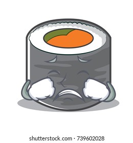 Crying sushi cartoon character style