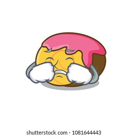 Crying swiss roll mascot cartoon