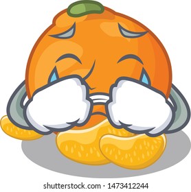 Crying tangerine with in the mascot shape