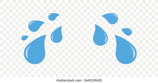 Crying tears eye on isolated background. Sad emotion.Vector illustration