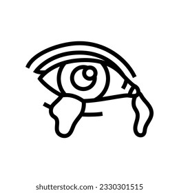 crying tears sad mood line icon vector. crying tears sad mood sign. isolated contour symbol black illustration