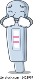 Crying test pack in cartoon medicine cabinet