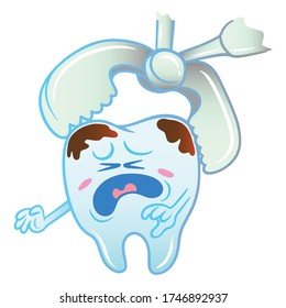 crying tooth icon. vector art