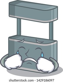 Crying trade stand on the cartoon roadside