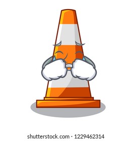 Crying the traffic cone with character shape