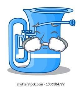 Crying tuba in the shape funny cartoon