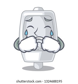 Crying urinal in the a cartoon bathroom