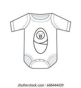 Crying vector baby toddler with milk bottle 