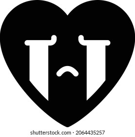 crying vector glyph flat  icon