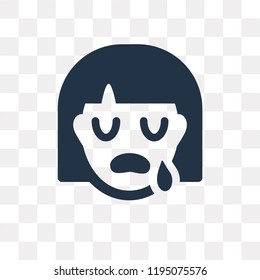 Crying vector icon isolated on transparent background, Crying transparency concept can be used web and mobile