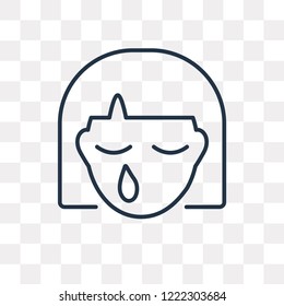 Crying vector outline icon isolated on transparent background, high quality linear Crying transparency concept can be used web and mobile