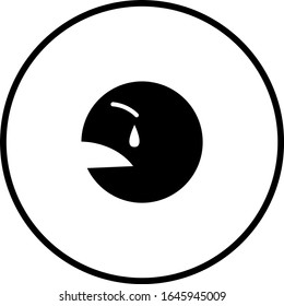 símbolo vector de llanto en color negro