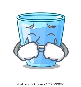 Crying water glass isolated on the mascot