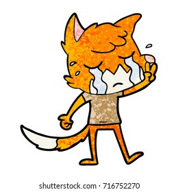 crying waving fox cartoon