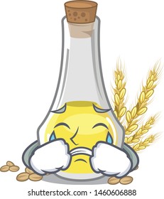 Crying wheat germ oil in a cartoon