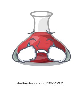 Crying wine decanter on the table cartoon