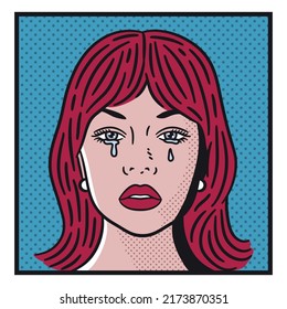 Crying Woman Comic. High quality vector