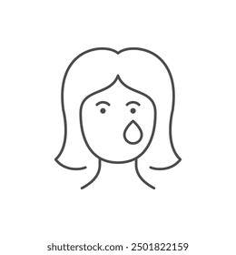 Crying woman line outline icon