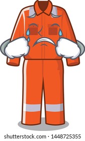 Crying work overalls placed in cartoon lockers