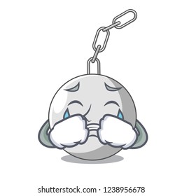 Crying wrecking ball isolated on a mascot