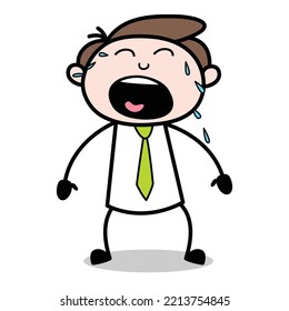 crying young businessman cartoon character asset