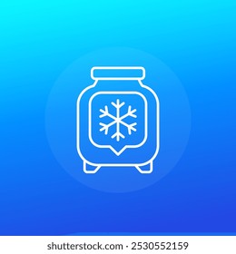 cryo bank, cryogenic storage icon, medical cryobank line vector